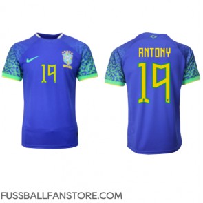 Brasilien Antony #19 Replik Auswärtstrikot WM 2022 Kurzarm